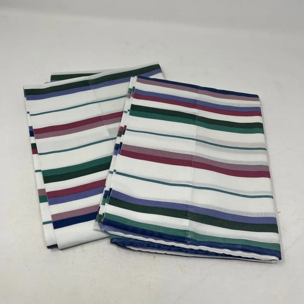 Wamsutta Supercale 100% Cotton Standard Pillowcase Set 2 Striped Multi-Color